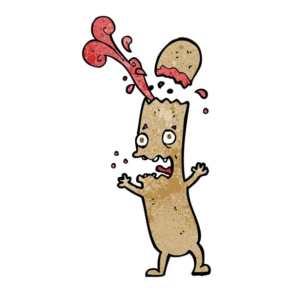 Dessin animé saucisse mal cuite — Image vectorielle