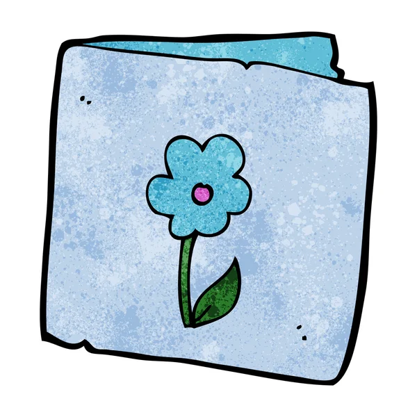 Вітальна листівка з мультяшною квіткою — стоковий вектор