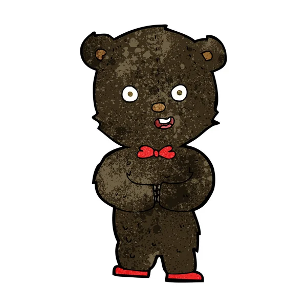 Dibujos animados osito negro de peluche — Vector de stock