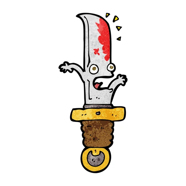 Cartoon frightened knife — Stock Vector