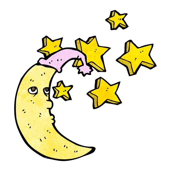 Dibujos animados luna somnolienta — Vector de stock