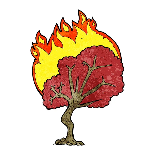 Καύση δέντρο κινούμενα σχέδια — Διανυσματικό Αρχείο