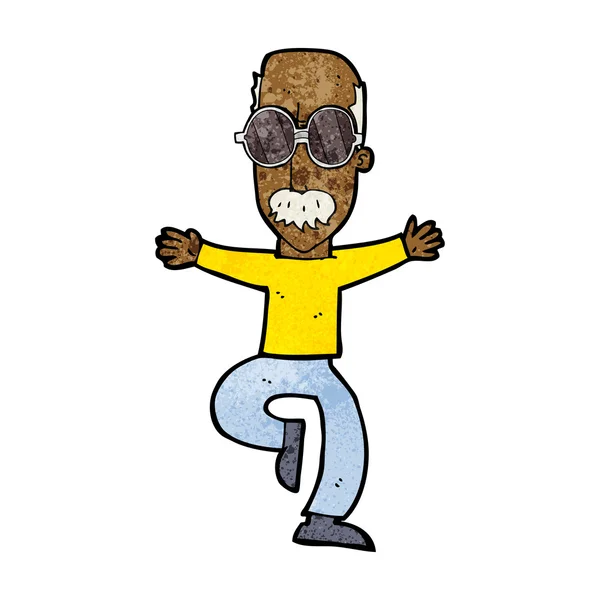 कार्टून बूढ़ा आदमी बड़े चश्मे पहने हुए — स्टॉक वेक्टर