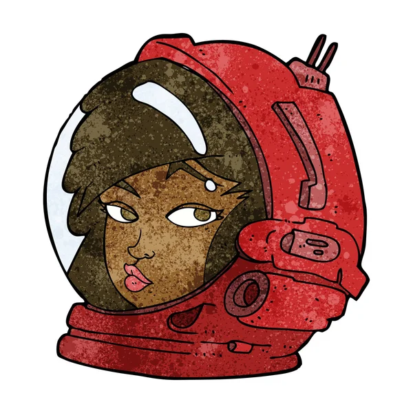 Fumetto astronauta donna — Vettoriale Stock