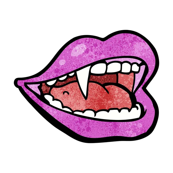 Boca de vampiro de dibujos animados — Vector de stock