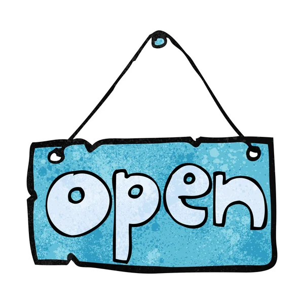 Cartoon open shop sign — Stock Vector