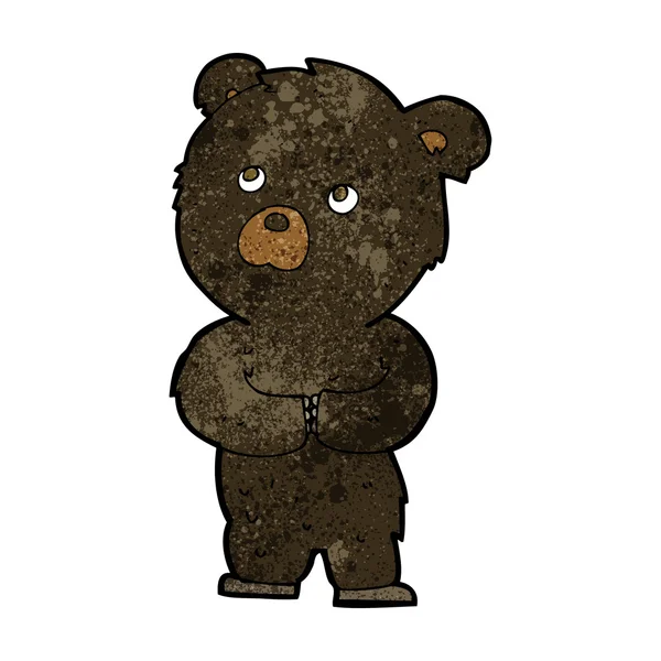 Cartoon zwarte beer welp — Stockvector
