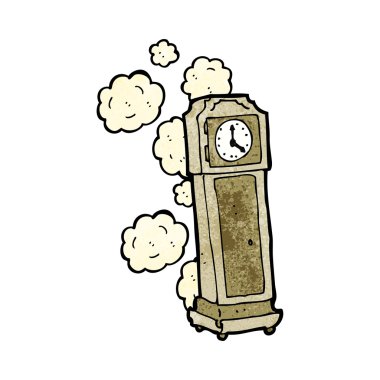 karikatür eski büyükbaba saati