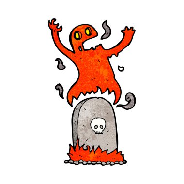 Karikatür hayaleti mezarından çıkıyor.