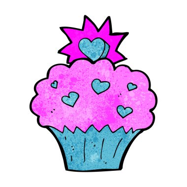 çizgi film aşk kalp cupcake