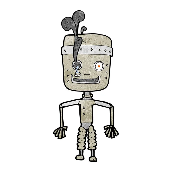 Hatalı çalışan robot cartoon — Stok Vektör