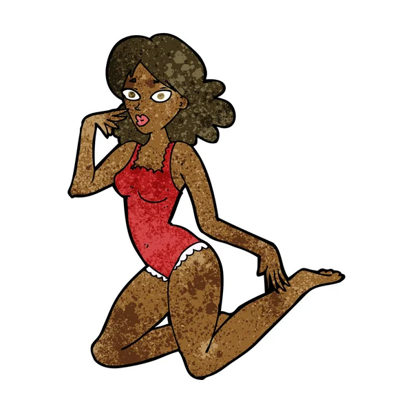 Mulher dos desenhos animados em lingerie —  Vetores de Stock