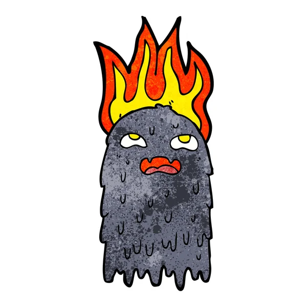 Fantôme de dessin animé brûlant — Image vectorielle