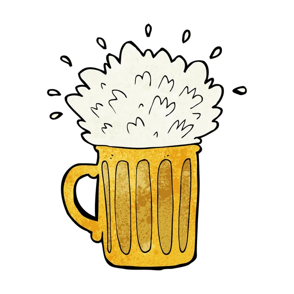 Dibujos animados espumosa cerveza — Archivo Imágenes Vectoriales