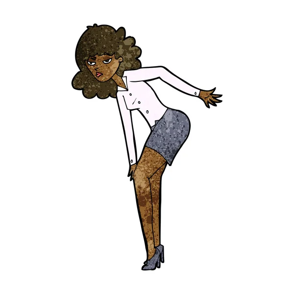 Kreslené otrávené žena tření koleno — Stockový vektor