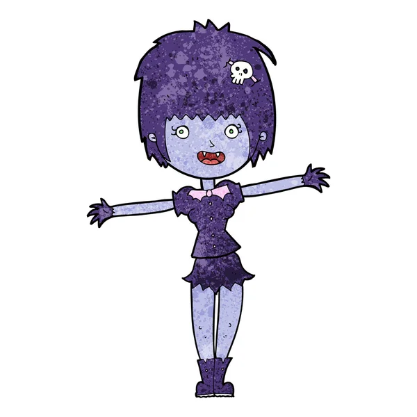 Desenhos animados menina vampiro feliz — Vetor de Stock