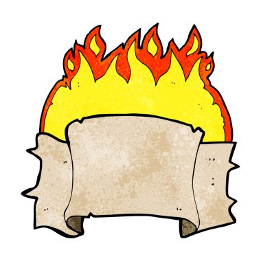 karikatür alevli heraldry parşömen afişi