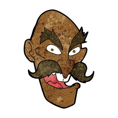 Çizgi film kötü yaşlı adam yüzü