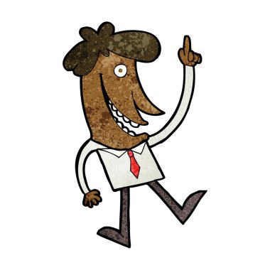 Fikri olan çizgi film adamı.