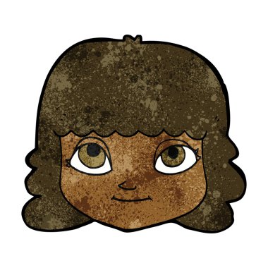 çizgi film mutlu kadın yüzü