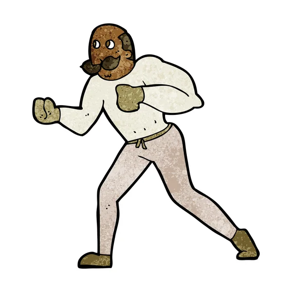 Cartoon Retro Boxer Mann — Stockvektor