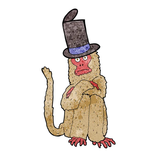 Cartoon monkey wearing hat — Stock Vector