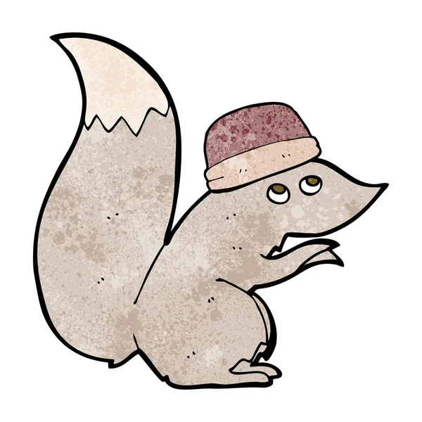 Wiewiórka z kreskówek nosi kapelusz — Wektor stockowy