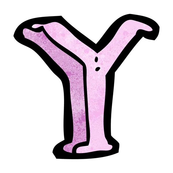 Kreslený písmeno y — Stockový vektor