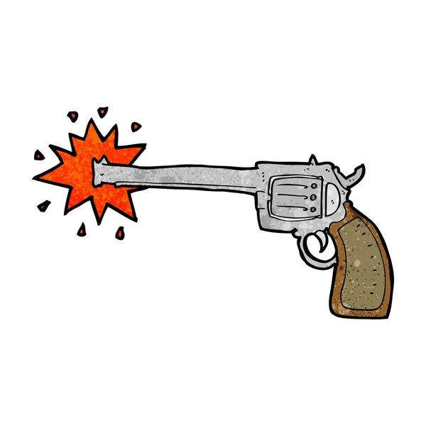 Pistola sparatoria cartone animato — Vettoriale Stock