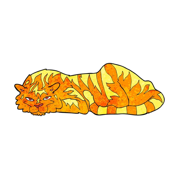 Cartone animato a riposo tigre — Vettoriale Stock