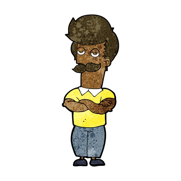 Cartoon snor spier man — Stockvector