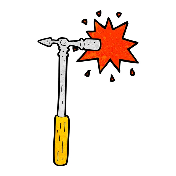 Cartoon pin hamer — Stockvector