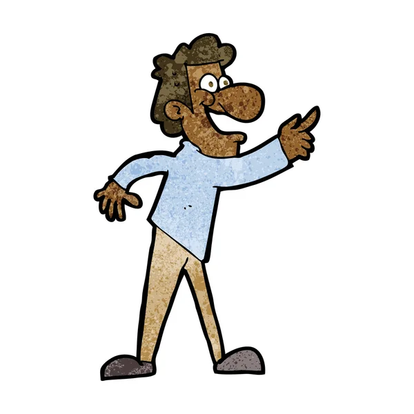 Kreslený muž ukazuje a směje se — Stockový vektor