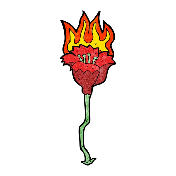 Cartoon burning flower — Stock Vector