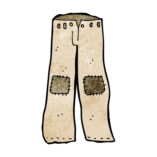 Dessin animé patché vieux pantalon — Image vectorielle