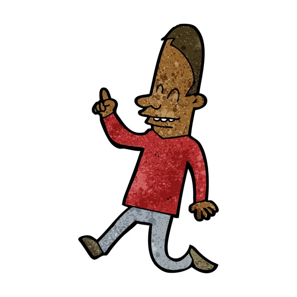 Cartoon gelukkig man wijzend — Stockvector