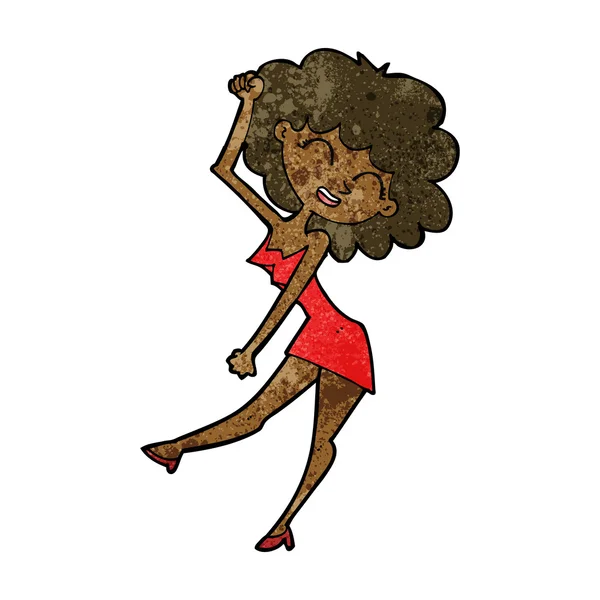 Cartoon dancing woman — Stock Vector