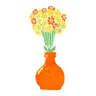 karikatür eski cam vazo