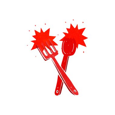 karikatür çatal bıçak takımı