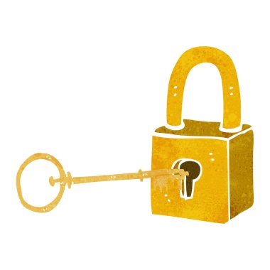 çizgi film asma kilit ve anahtar