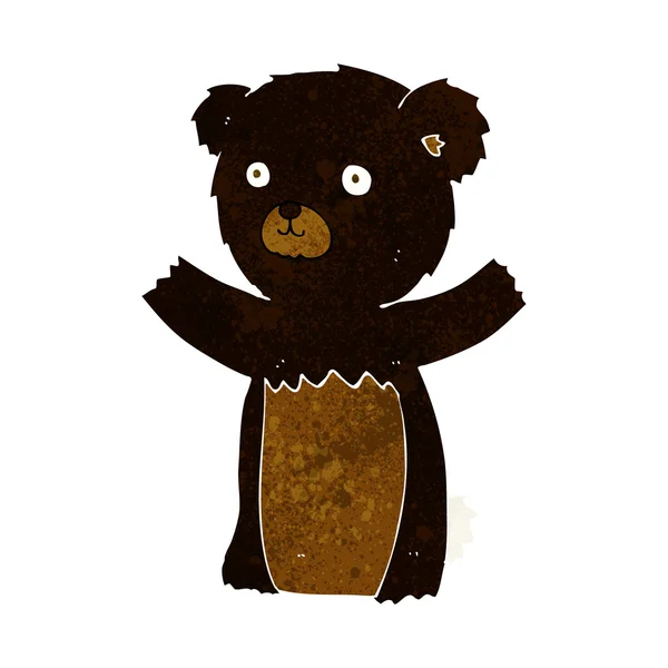 Bonito cartoon preto urso — Vetor de Stock