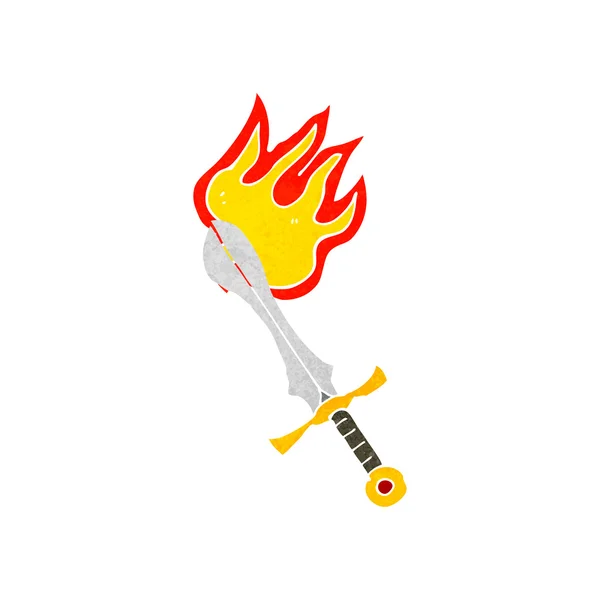 Kreskówka płonący miecz — Wektor stockowy