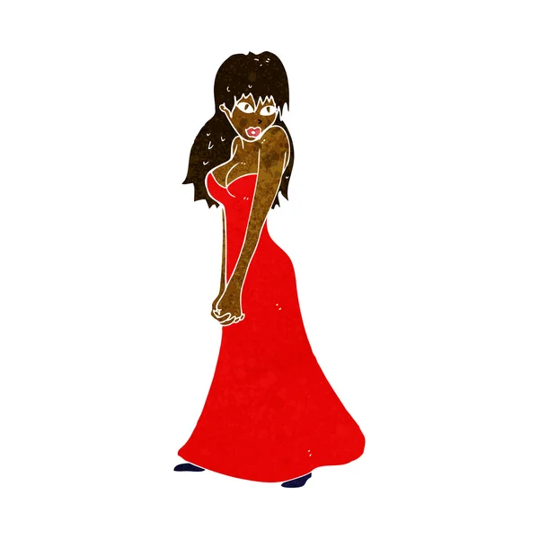 漫画ドレスのきれいな女性 — ストックベクタ