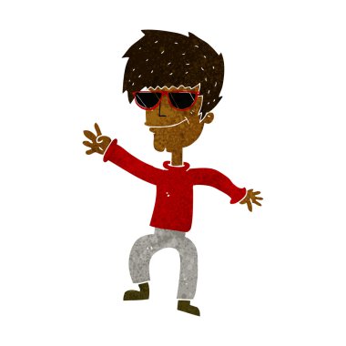 karikatür sallayarak cool adam