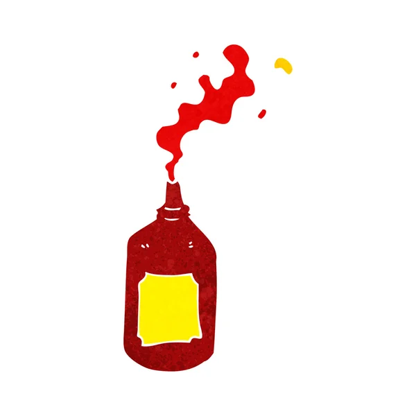 Cartoon spuitende ketchup fles — Stockvector