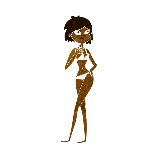Kobieta kreskówka w bikini — Wektor stockowy