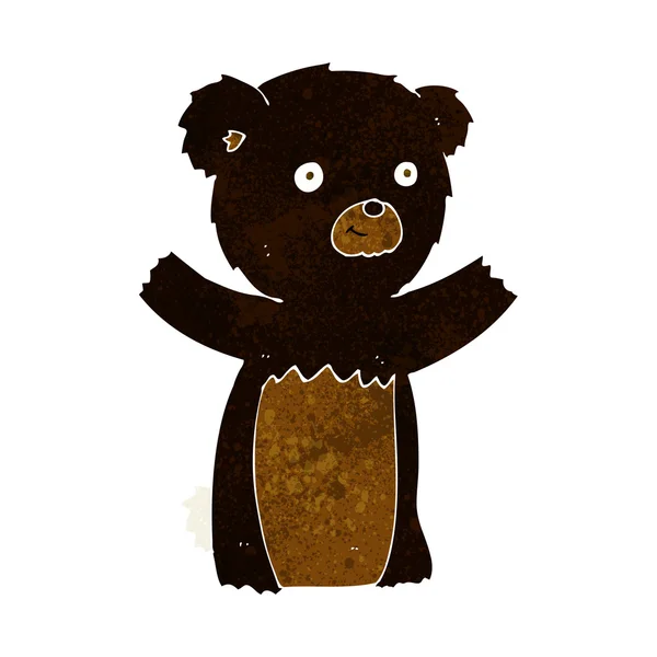 Desenho animado urso preto filhote — Vetor de Stock