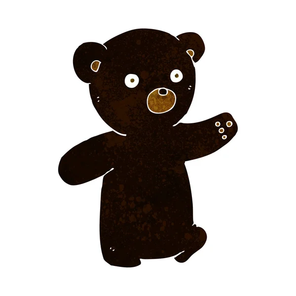 Desene animate pui urs negru — Vector de stoc