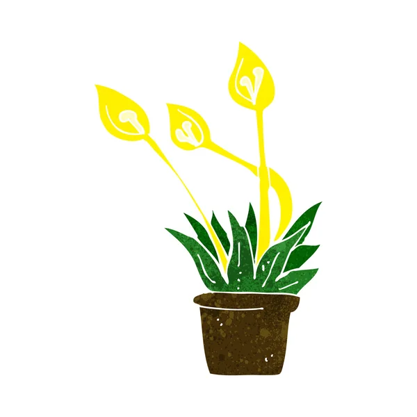 Planta de la orquídea de dibujos animados — Vector de stock