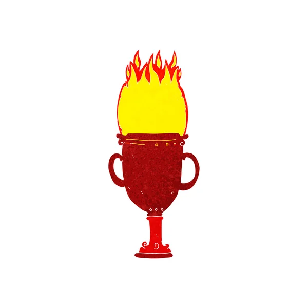 Cartoon flaming trophy — Stock Vector